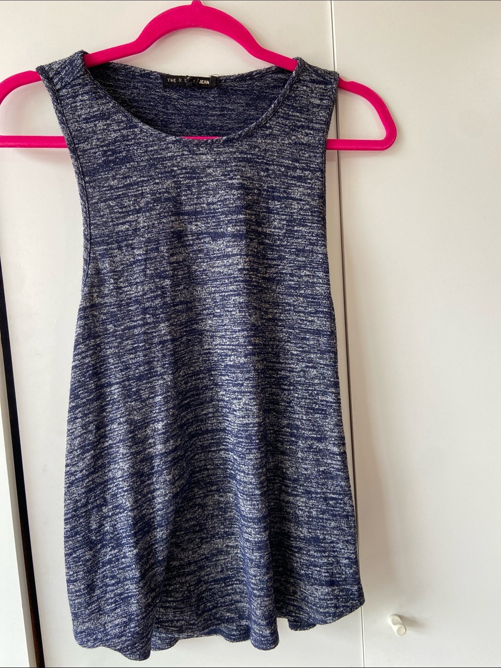 rag & bone Heathered Navy Sleeveless Tank Top